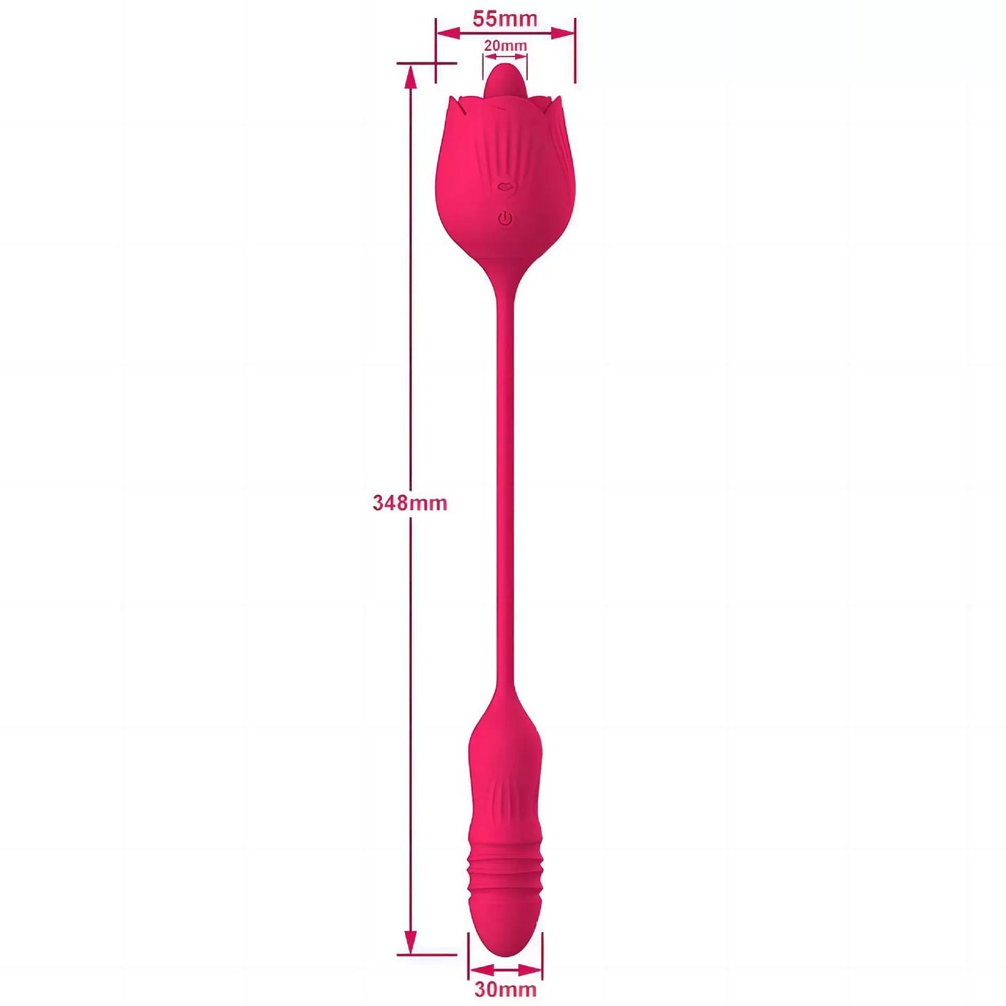 Vibrating Remote - operated Massagers - Rose - shaped in Red & Purple