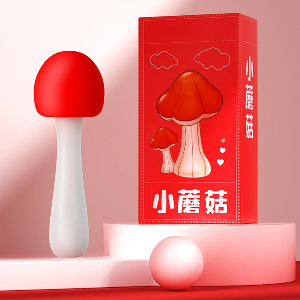 Mushroom-shaped Soft Silicone Personal Massagers - Delicate Care in Red & Green
