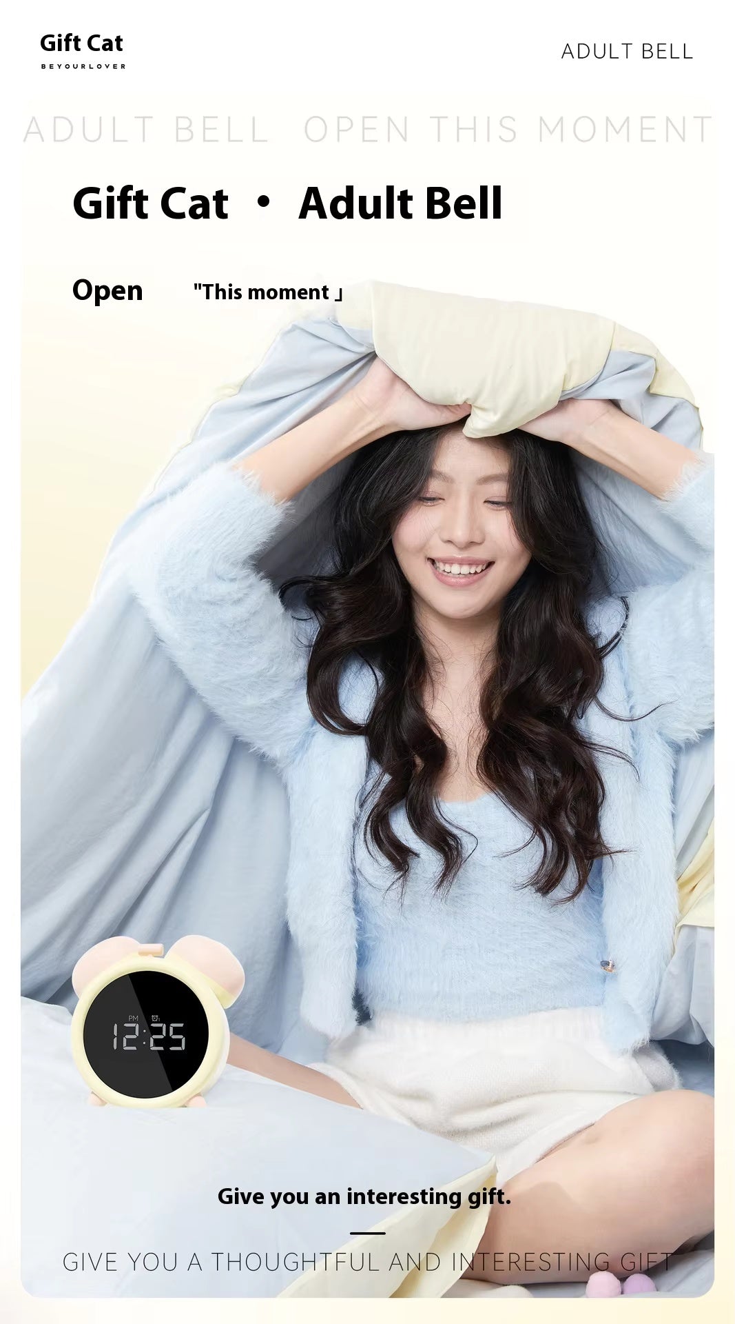 Female Cute Retro-inspired Digital Alarm Clock - It's both an alarm clock and a toy