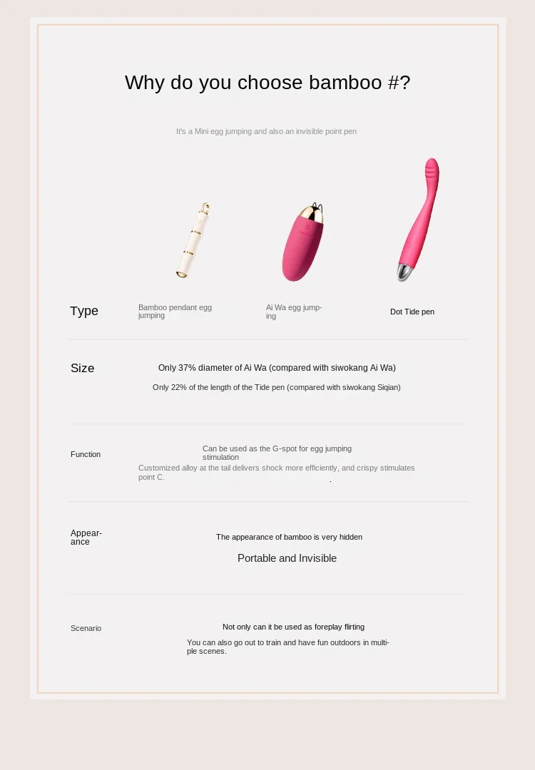 Elegant Bamboo - inspired Rechargeable Body Massager - 10 Vibration Modes