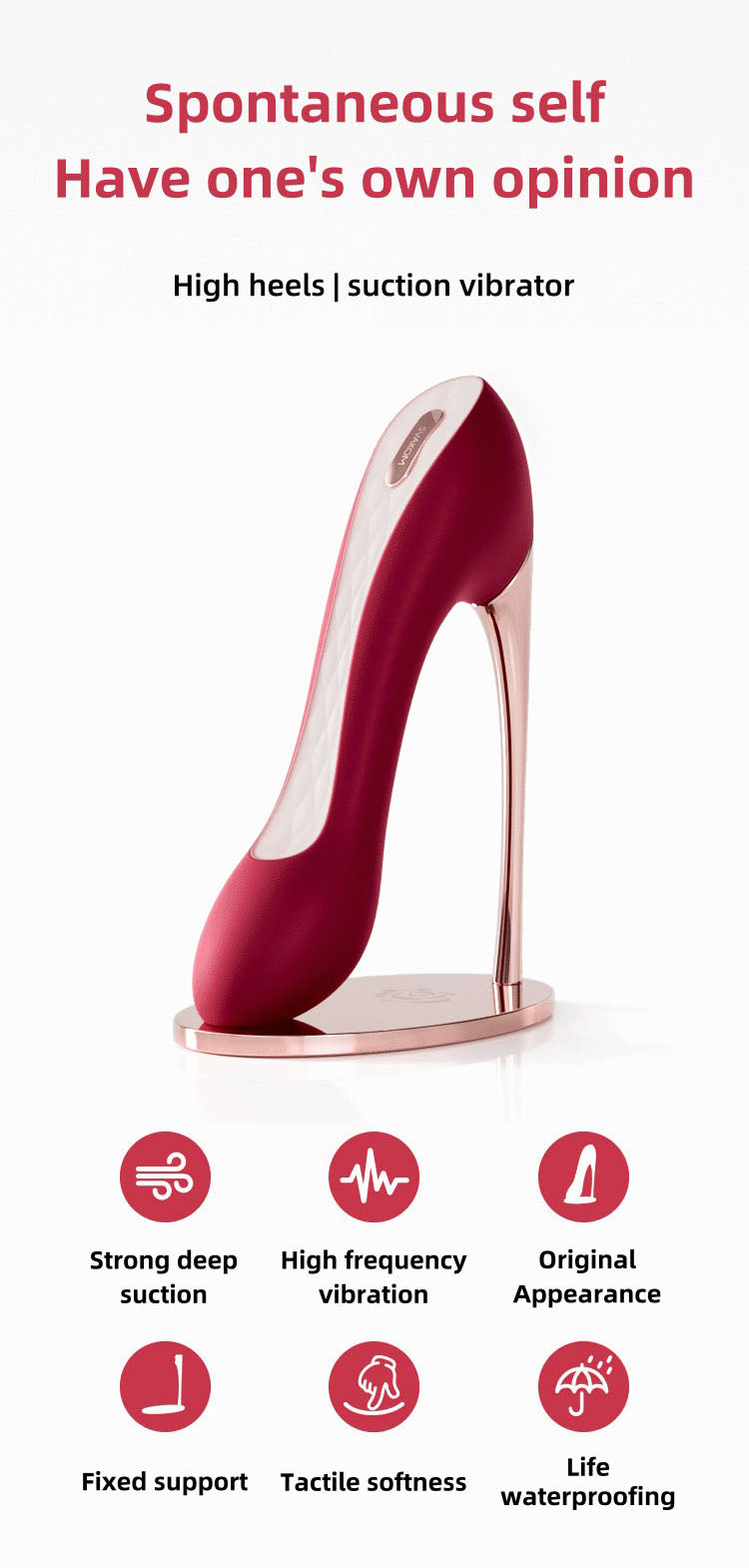 Red High-heeled shoes vibrator massager