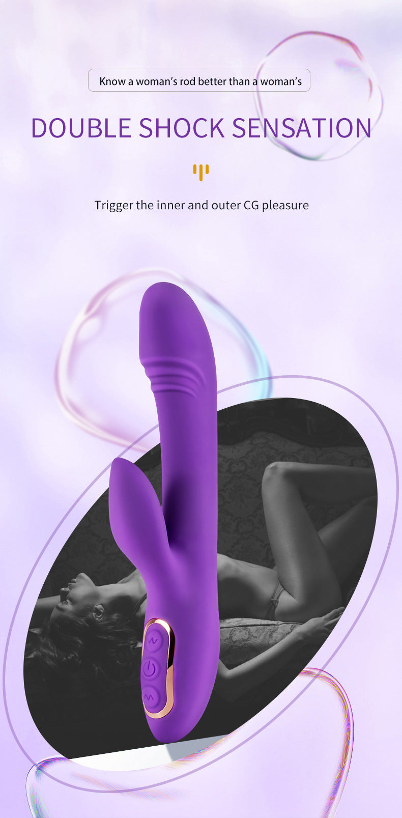Waterproof Vibration Massager - Purple & Silicone - for Relaxation