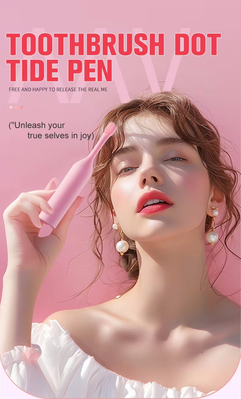 Toothbrush bending vibrator massager