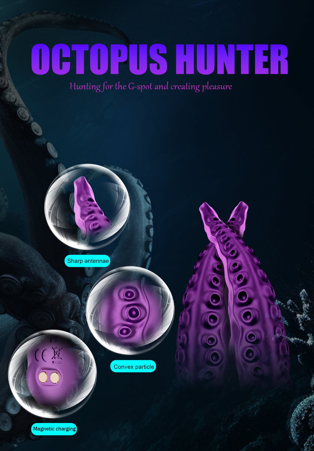 Purple Octopus - Inspired Silicone Body Massager