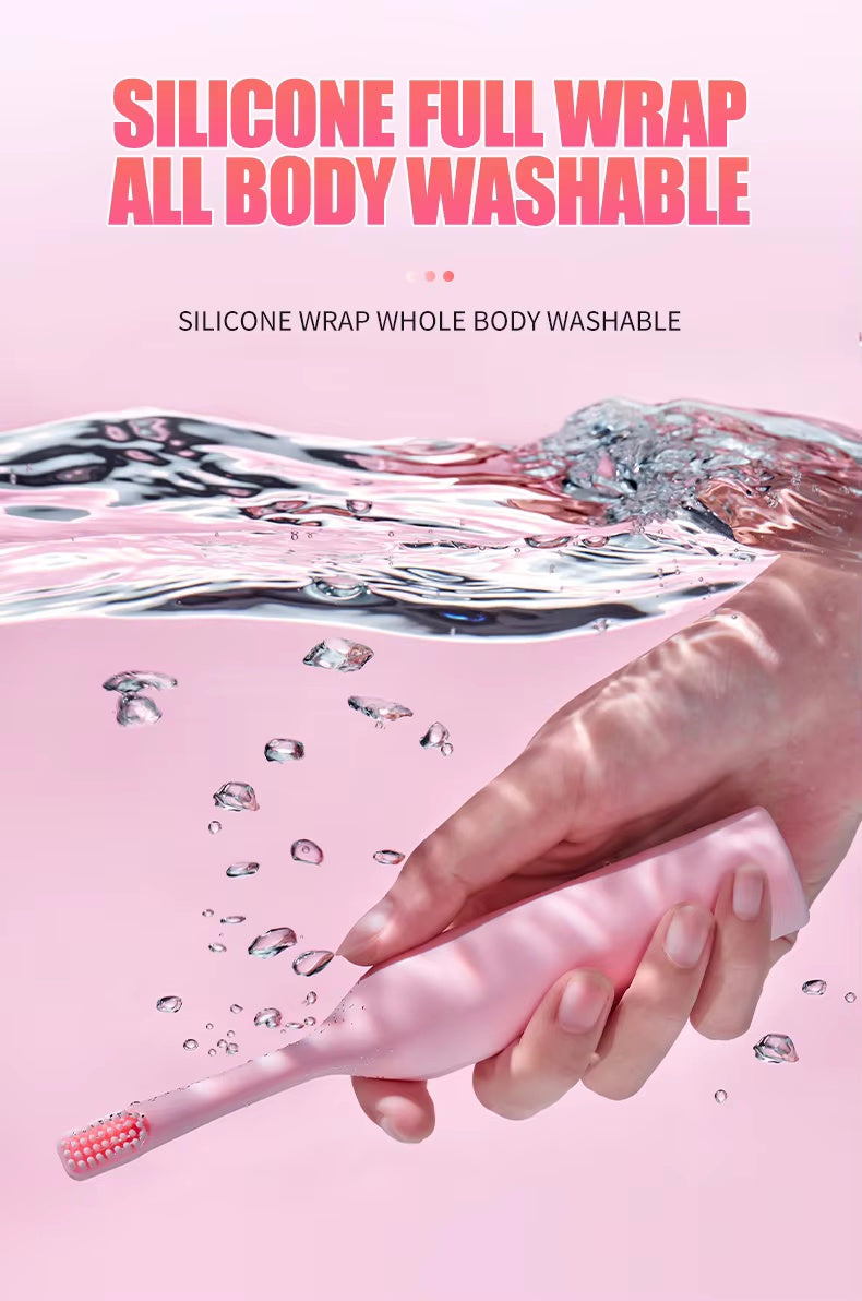 Toothbrush bending vibrator massager