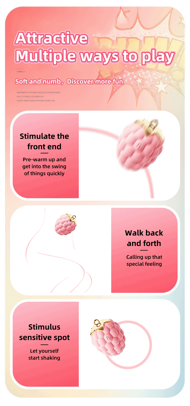 Strawberry vibrator strong vibration massager