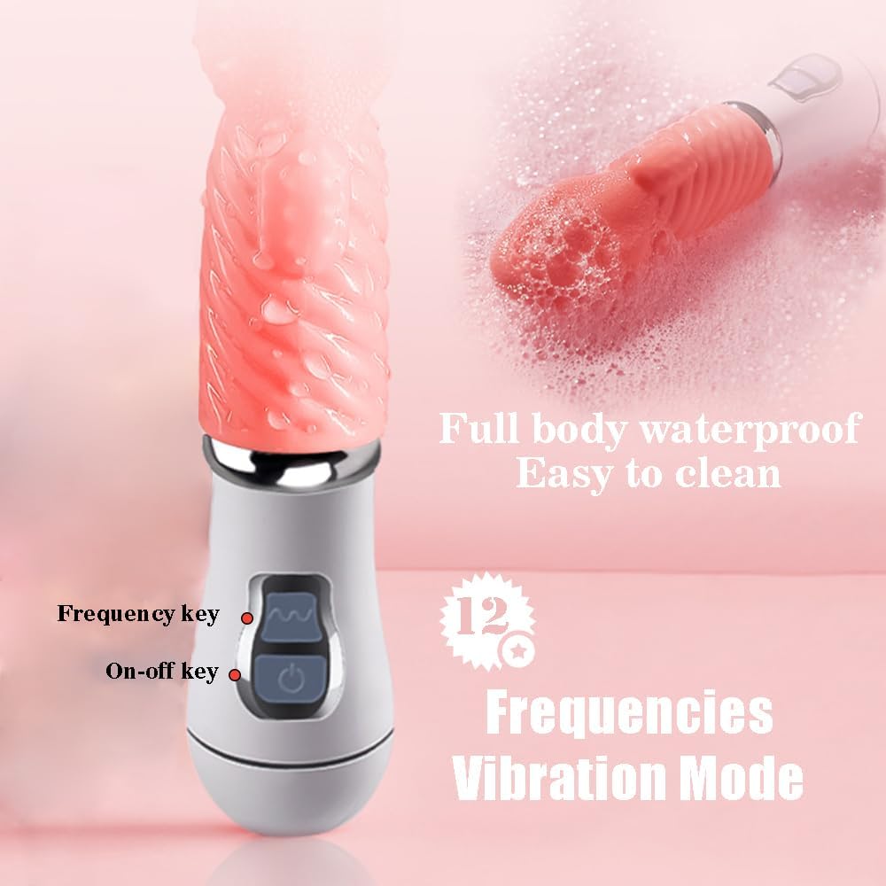 Red Silicone Rechargeable Body Massager - Textured Design