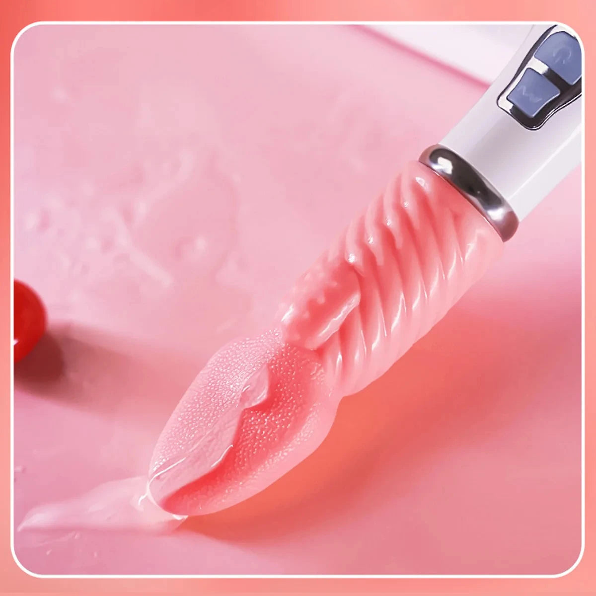 Red Silicone Rechargeable Body Massager - Textured Design
