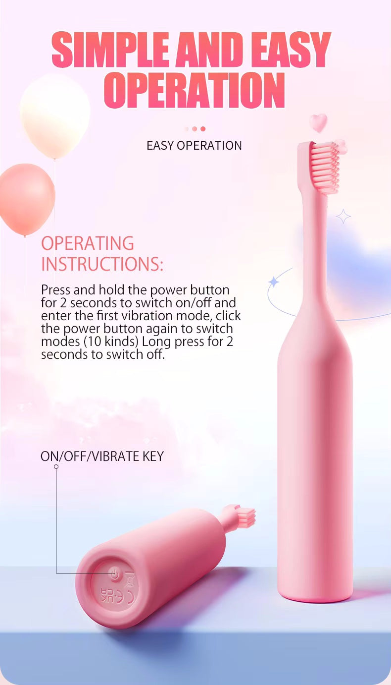 Toothbrush bending vibrator massager
