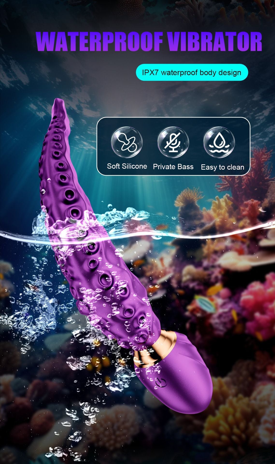 Purple Octopus - Inspired Silicone Body Massager