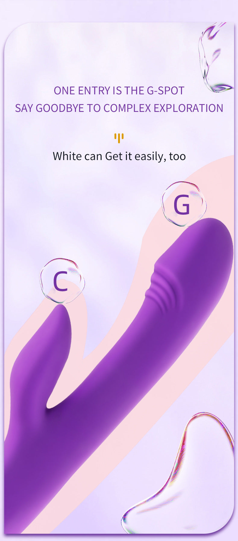 Waterproof Vibration Massager - Purple & Silicone - for Relaxation