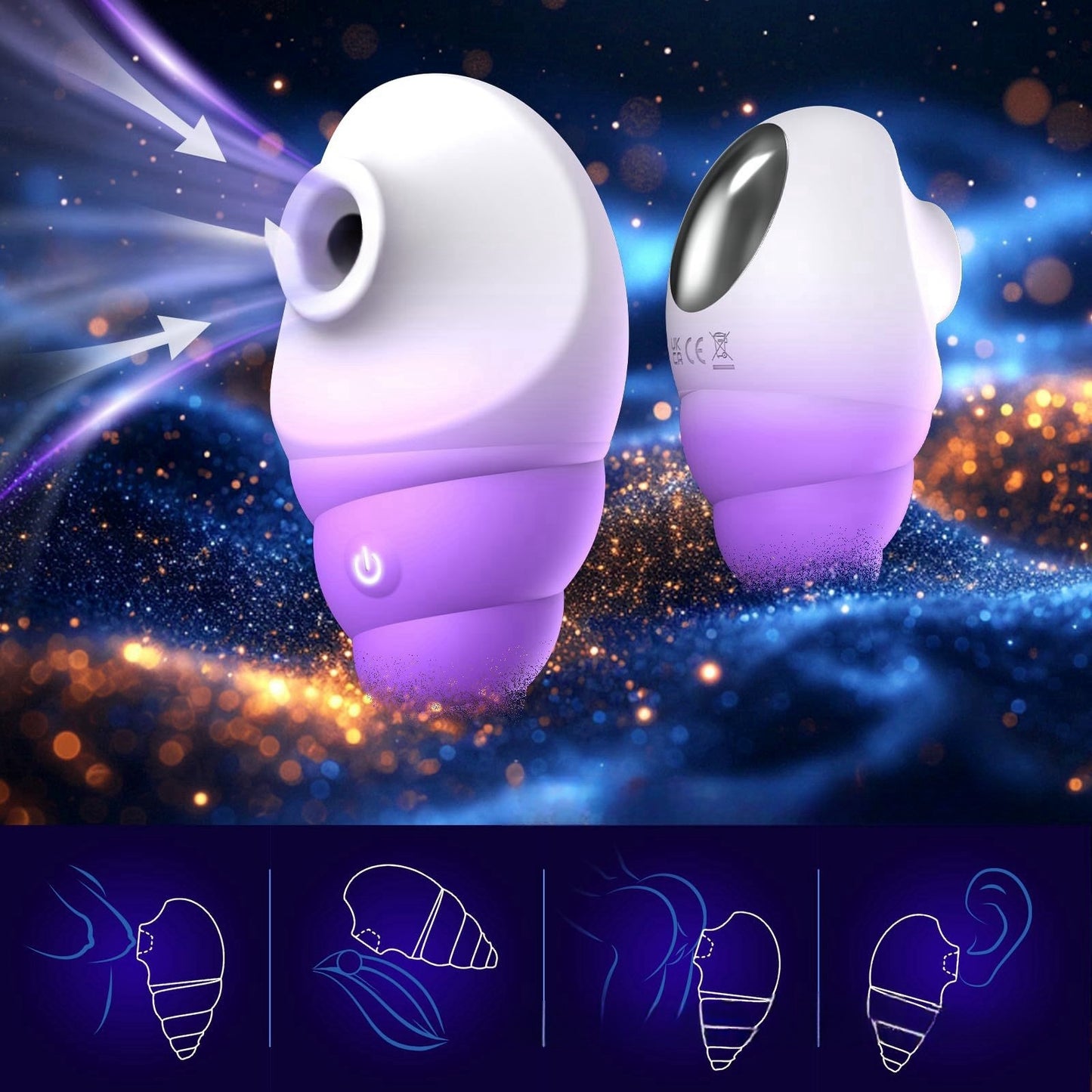 Gradient conch vibrator massager