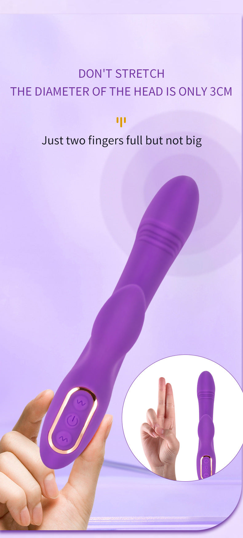 Waterproof Vibration Massager - Purple & Silicone - for Relaxation