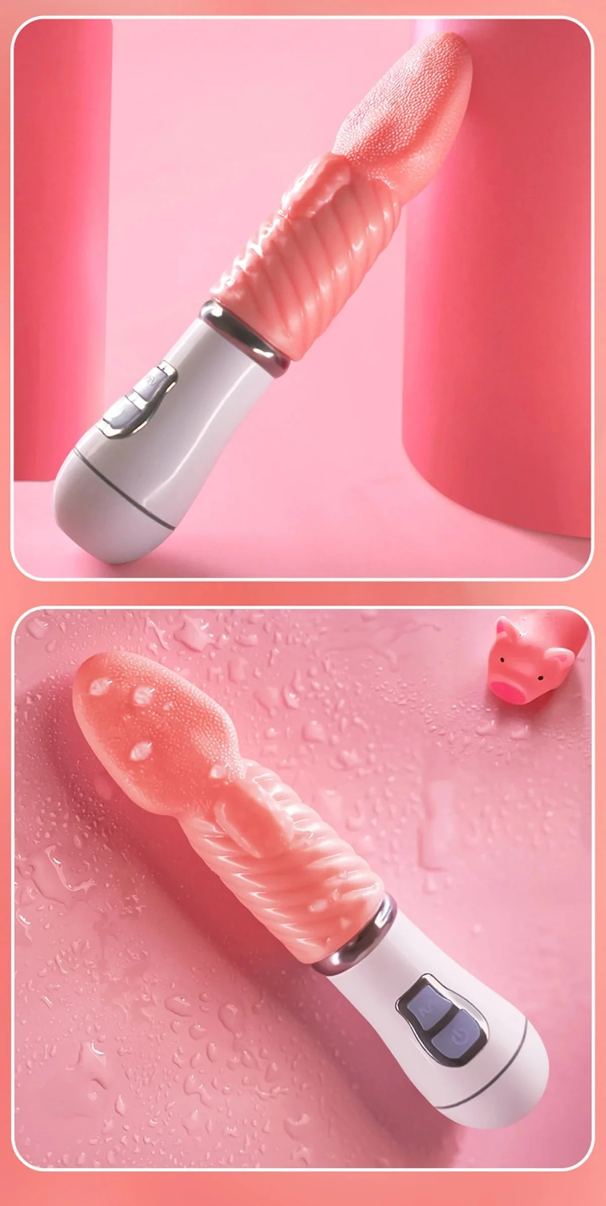Red Silicone Rechargeable Body Massager - Textured Design