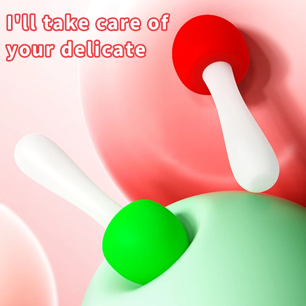 Mushroom-shaped Soft Silicone Personal Massagers - Delicate Care in Red & Green