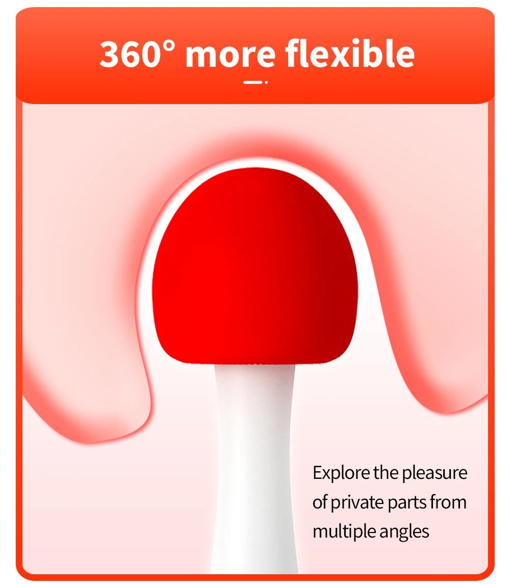 Mushroom-shaped Soft Silicone Personal Massagers - Delicate Care in Red & Green