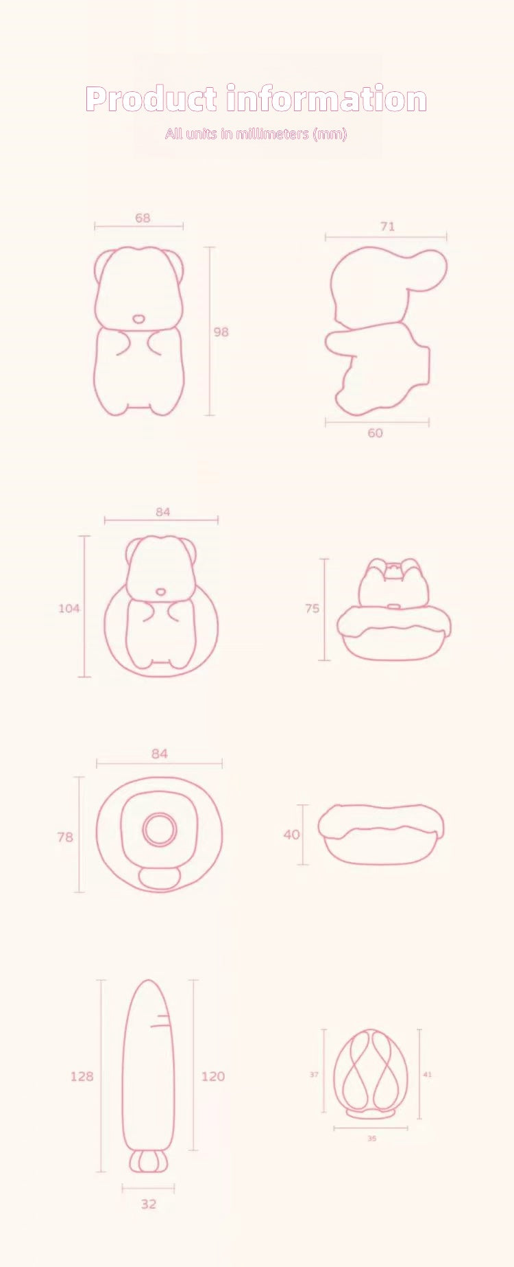 Rabbit carrot strawberry vibrator pulse massager