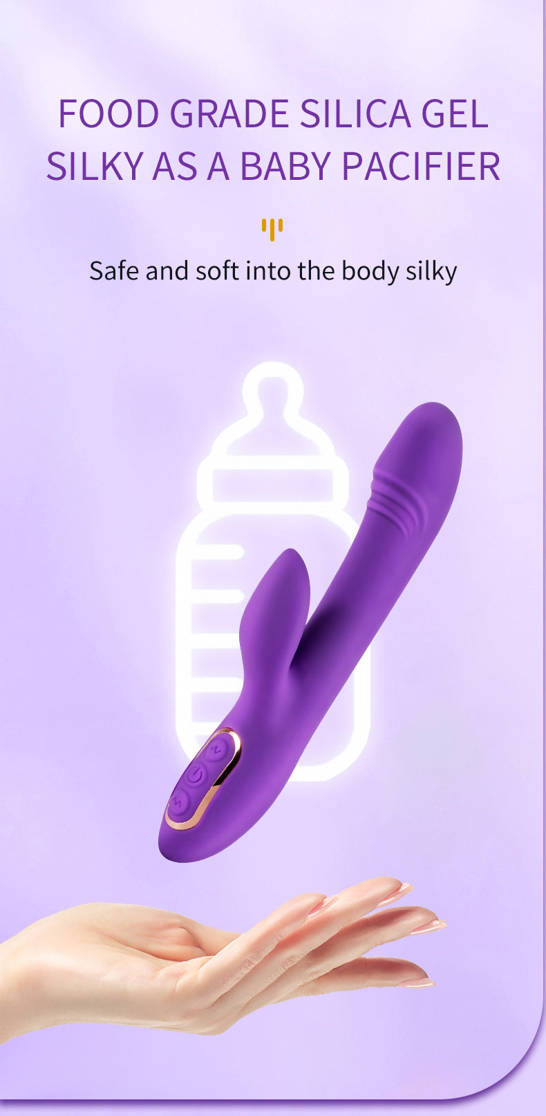 Waterproof Vibration Massager - Purple & Silicone - for Relaxation