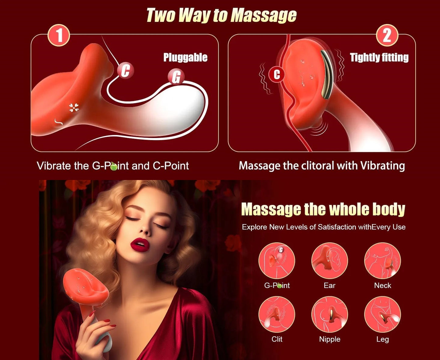 Color - Varied Silicone Body Massagers - Ergonomic & Button - controlled