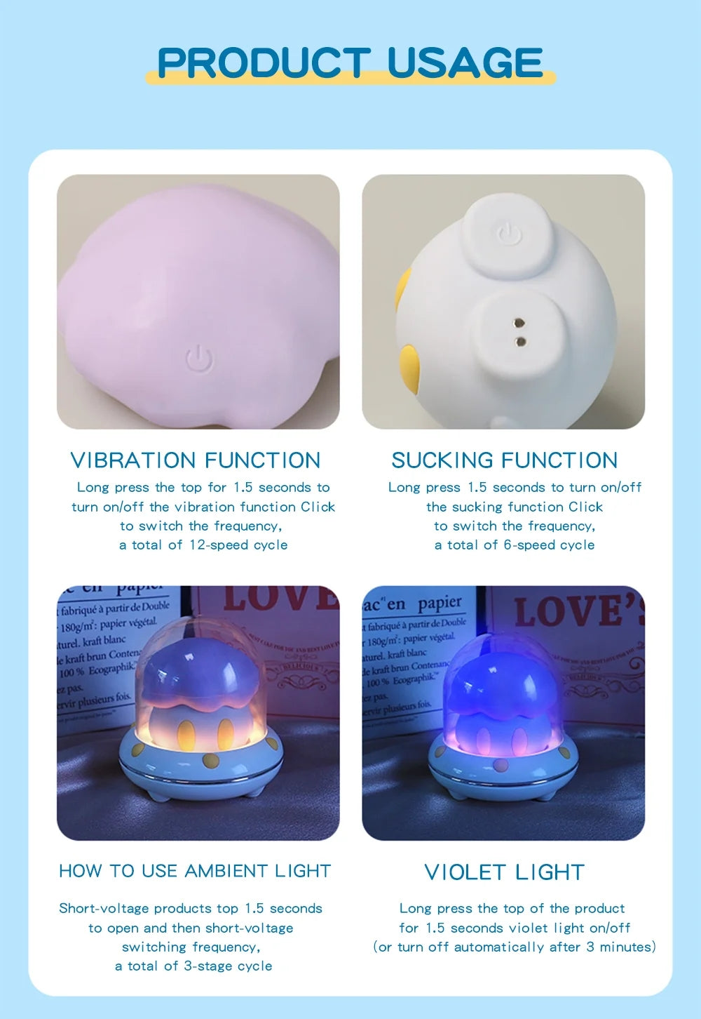 Sewant mushrooms Strong vibration massager