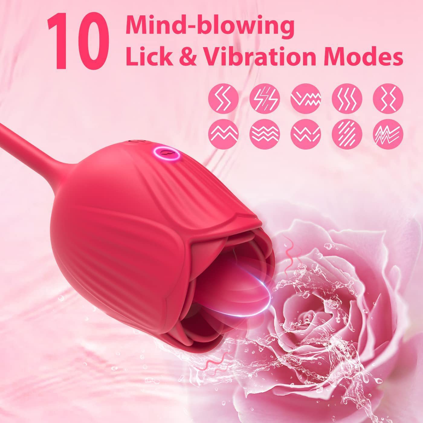Vibrating Remote - operated Massagers - Rose - shaped in Red & Purple