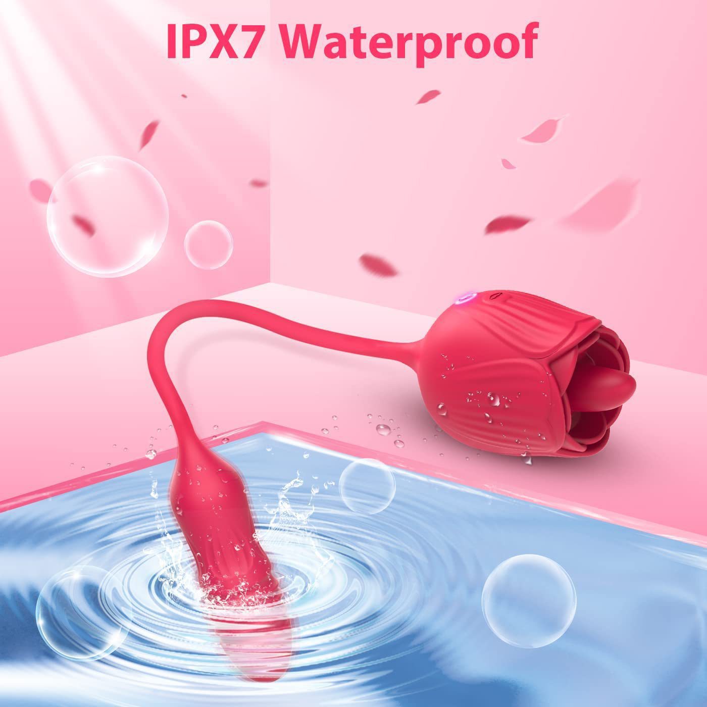 Vibrating Remote - operated Massagers - Rose - shaped in Red & Purple