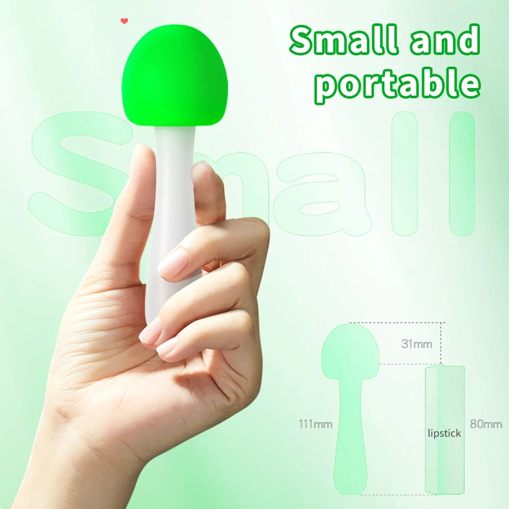 Mushroom-shaped Soft Silicone Personal Massagers - Delicate Care in Red & Green
