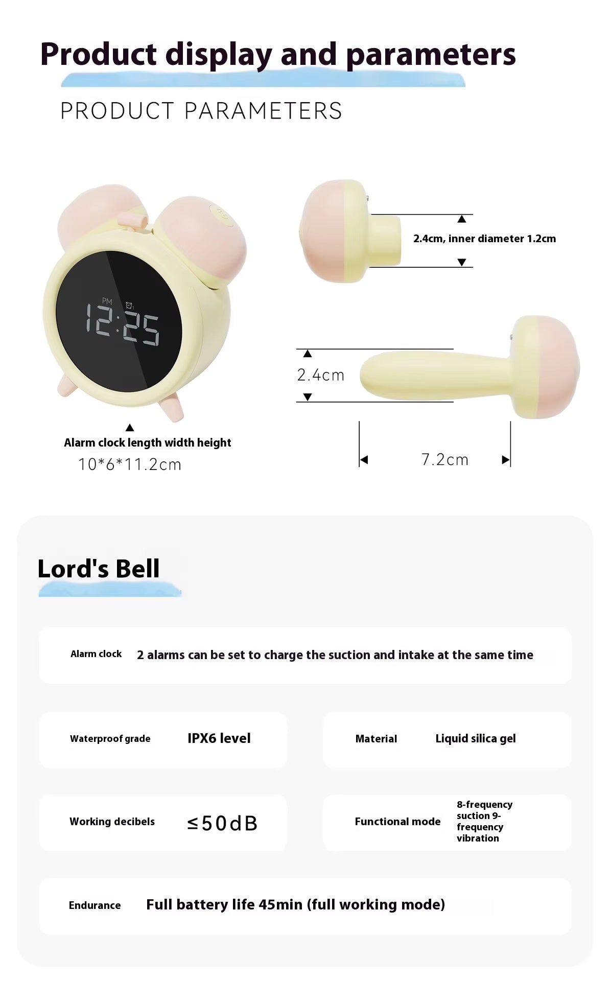 Female Cute Retro-inspired Digital Alarm Clock - It's both an alarm clock and a toy