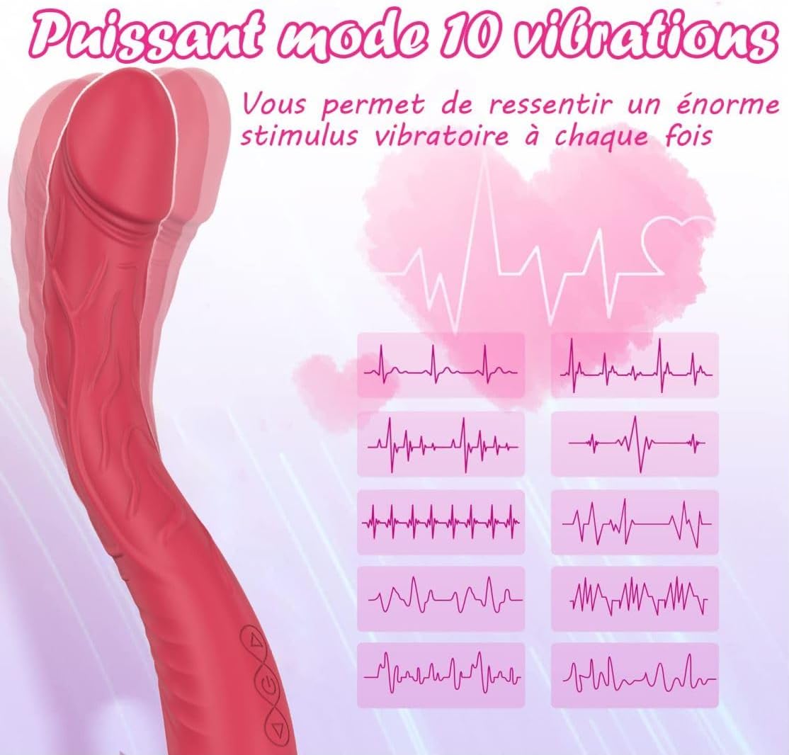 Waterproof Vibration Massager - Red & Silicone - Ideal for Relaxation
