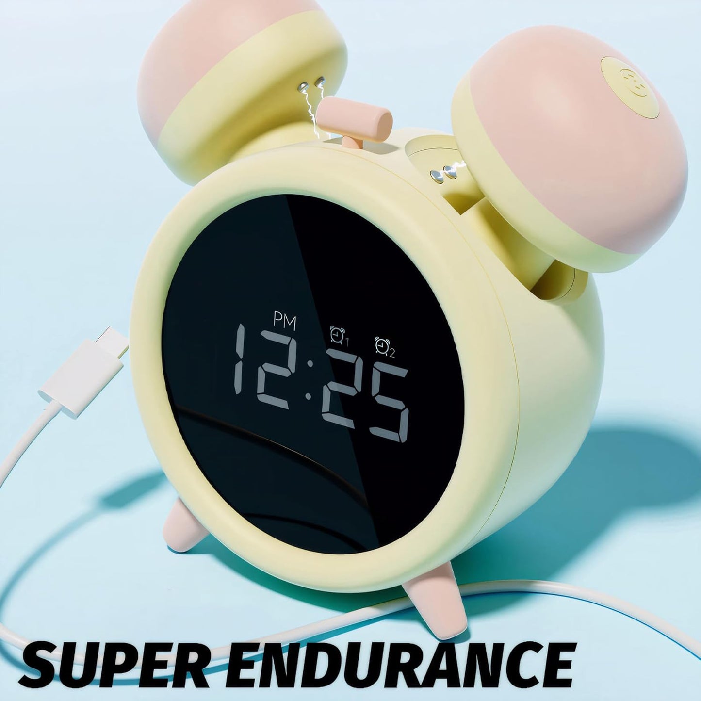 Female Cute Retro-inspired Digital Alarm Clock - It's both an alarm clock and a toy