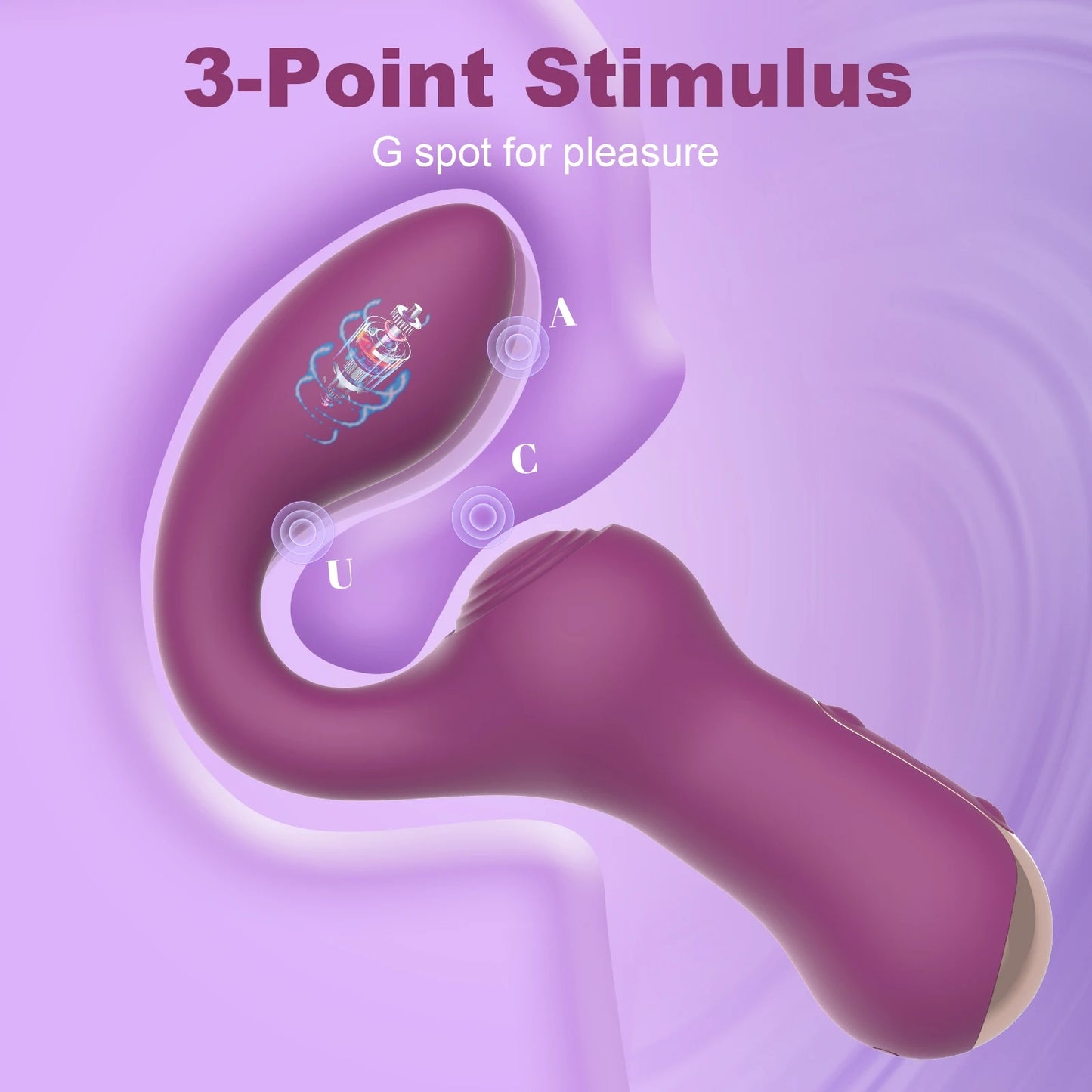 Premium Purple Vibration Massager with 10 Frequencies