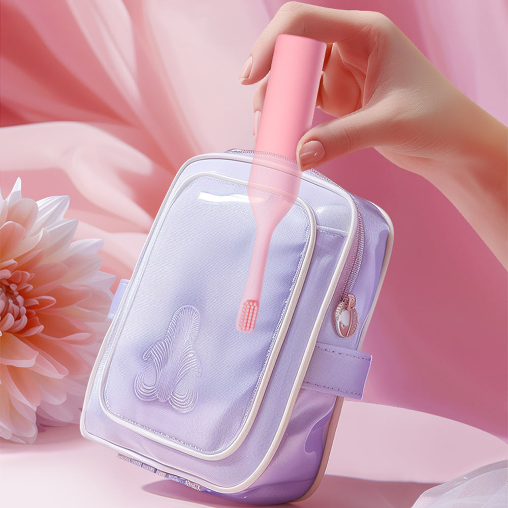 Toothbrush bending vibrator massager