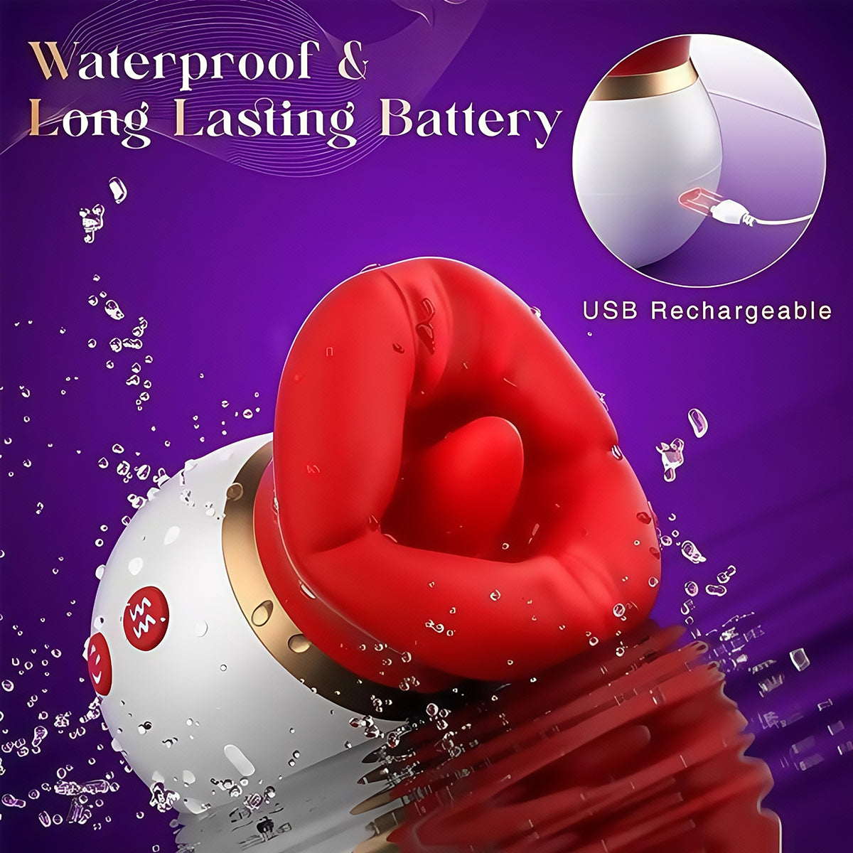 Rose Lips - Inspired Rechargeable Body Massager for Women