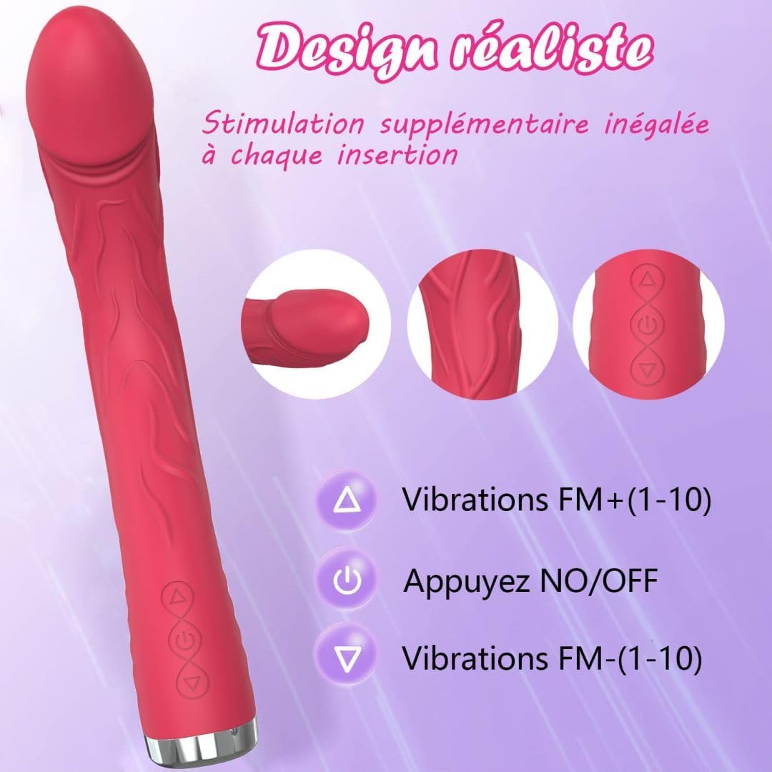 Waterproof Vibration Massager - Red & Silicone - Ideal for Relaxation