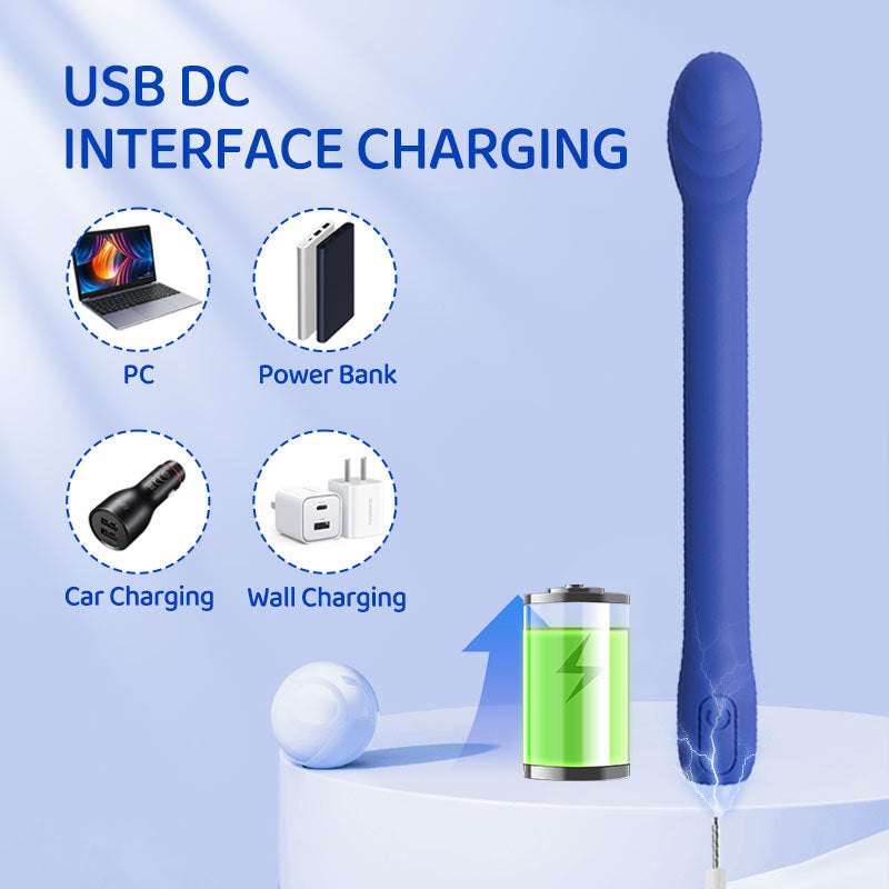 Blue Silicone Body Massager - Ergonomic Design