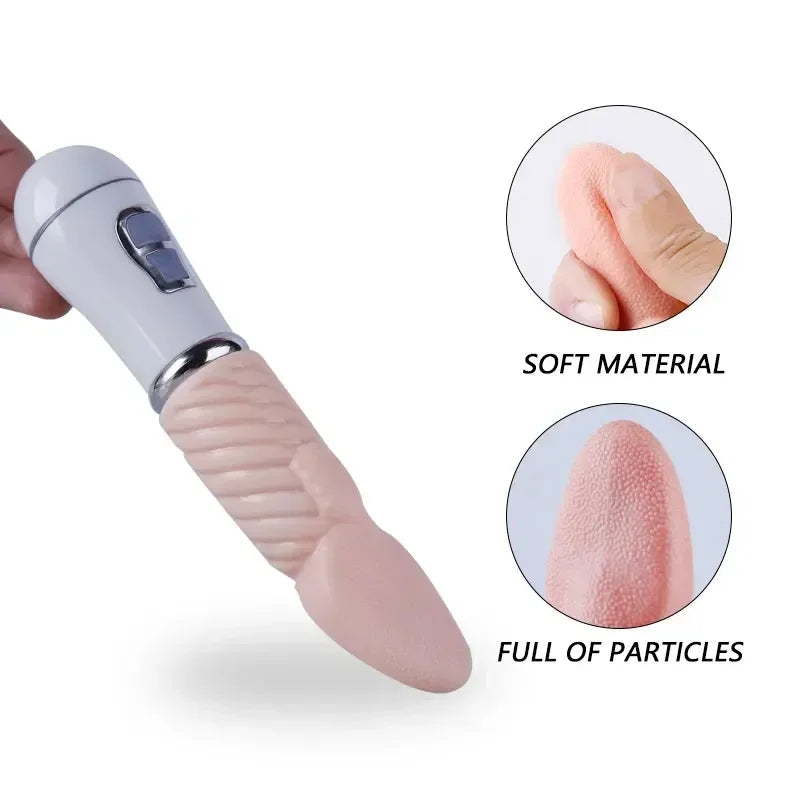 Red Silicone Rechargeable Body Massager - Textured Design