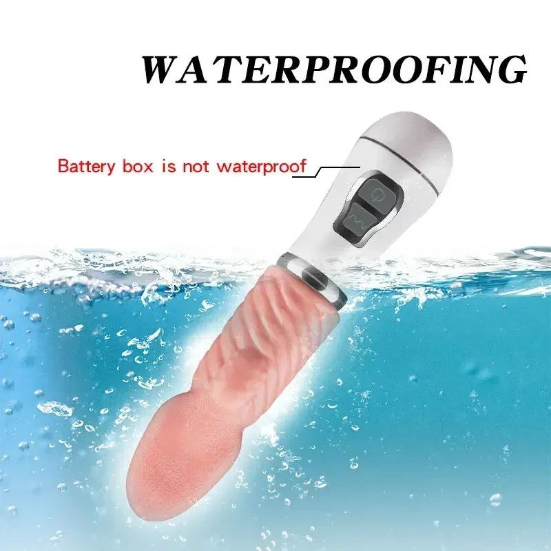Red Silicone Rechargeable Body Massager - Textured Design