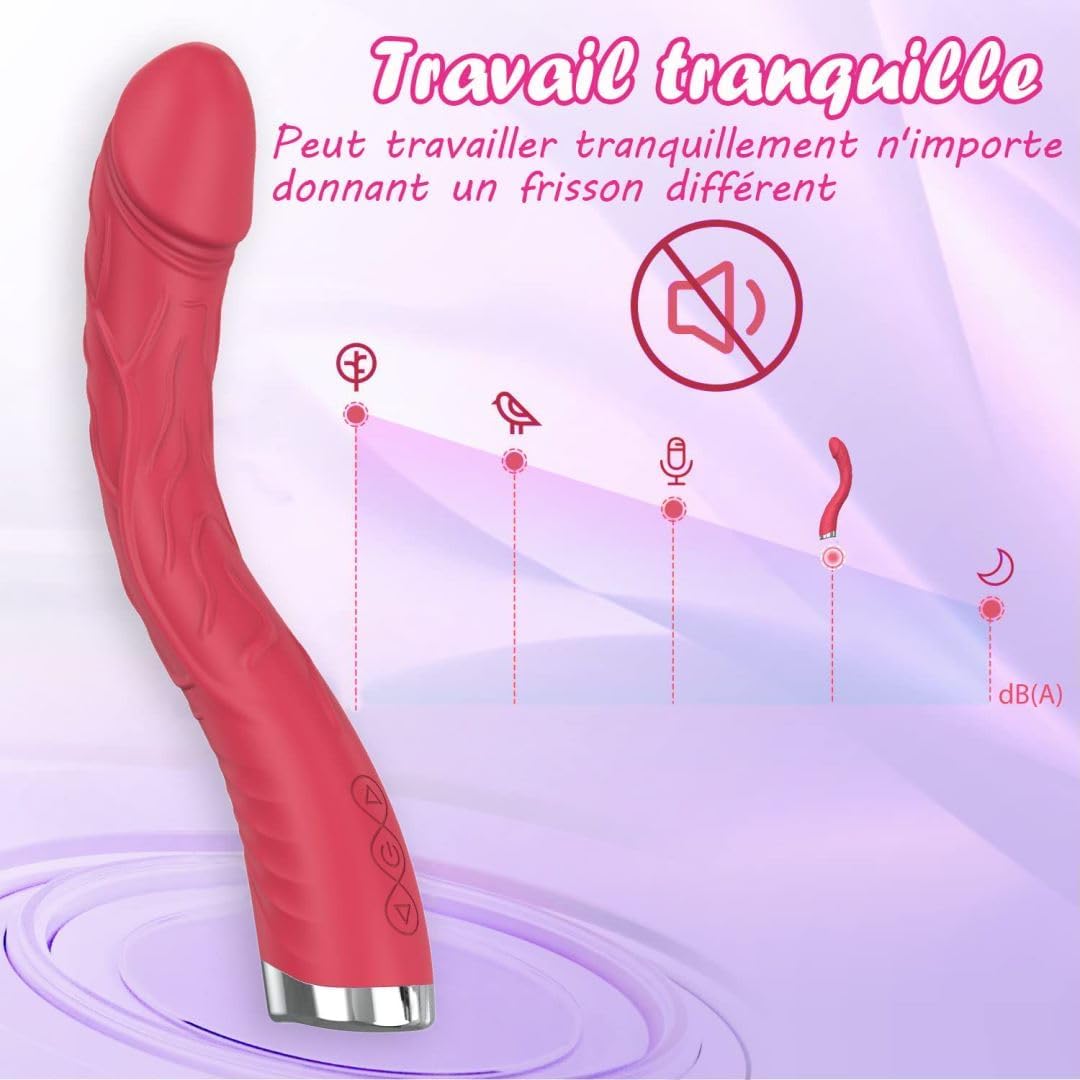 Waterproof Vibration Massager - Red & Silicone - Ideal for Relaxation