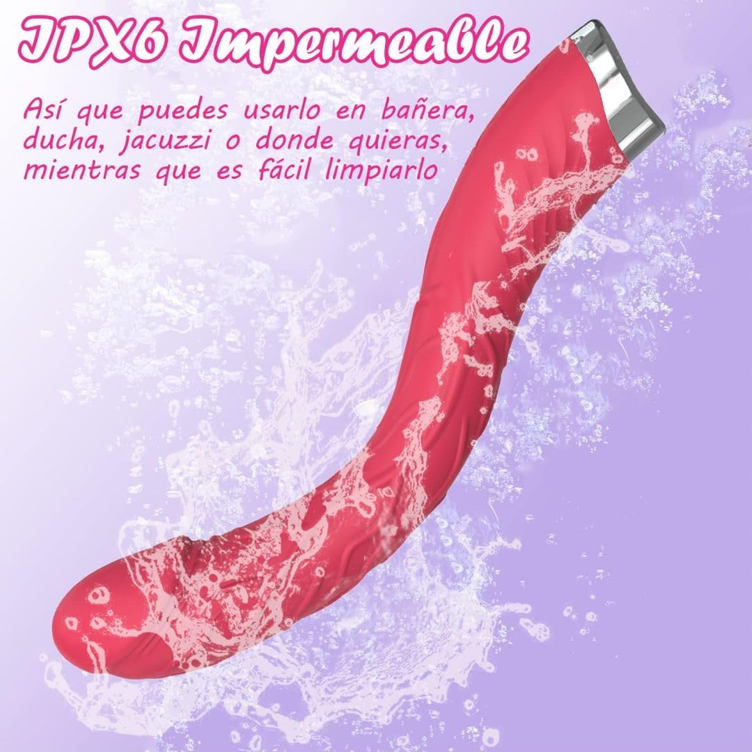 Waterproof Vibration Massager - Red & Silicone - Ideal for Relaxation