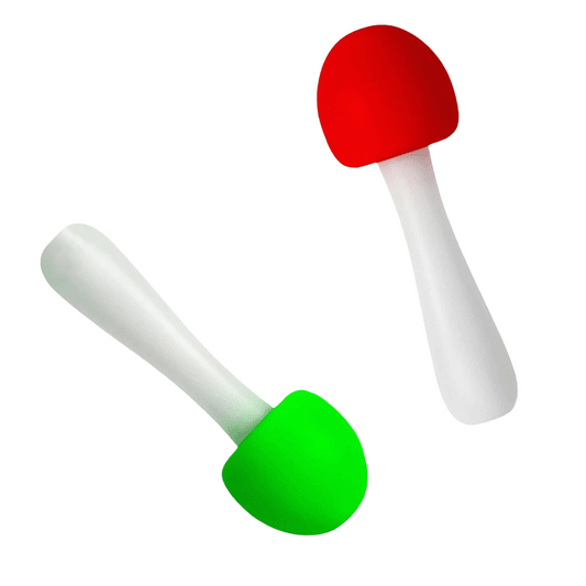 Mushroom-shaped Soft Silicone Personal Massagers - Delicate Care in Red & Green