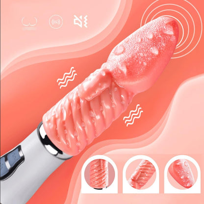 Red Silicone Rechargeable Body Massager - Textured Design