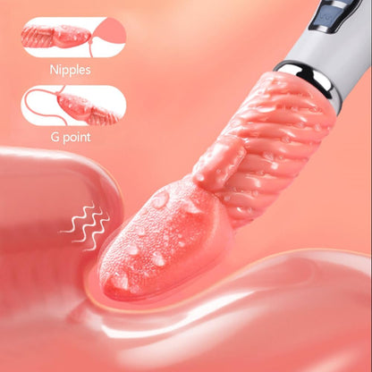 Red Silicone Rechargeable Body Massager - Textured Design