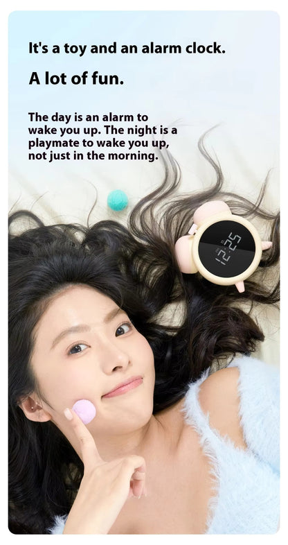Female Cute Retro-inspired Digital Alarm Clock - It's both an alarm clock and a toy