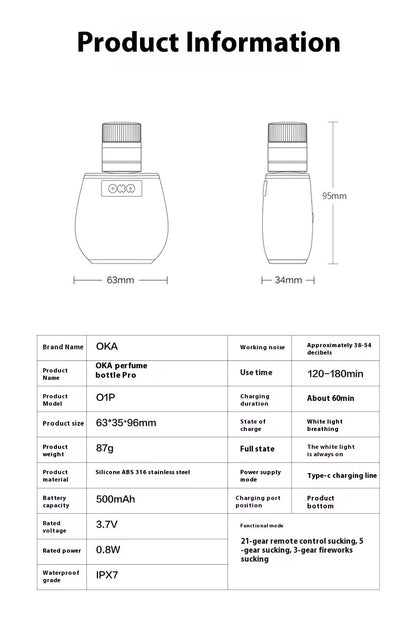 Perfume bottle shape Precision - designed USB Rechargeable Body Massager - Strong Suction Function