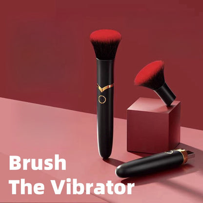 Rechargeable heating beauty brush vibrator massager
