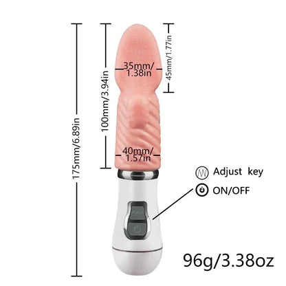 Red Silicone Rechargeable Body Massager - Textured Design