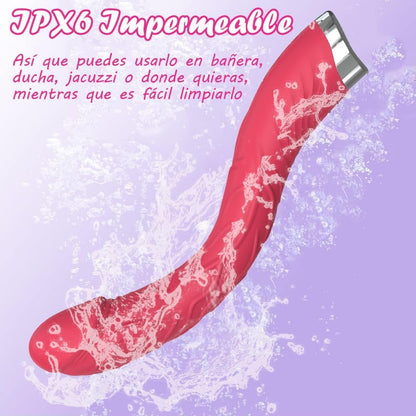 Waterproof Vibration Massager - Red & Silicone - Ideal for Relaxation