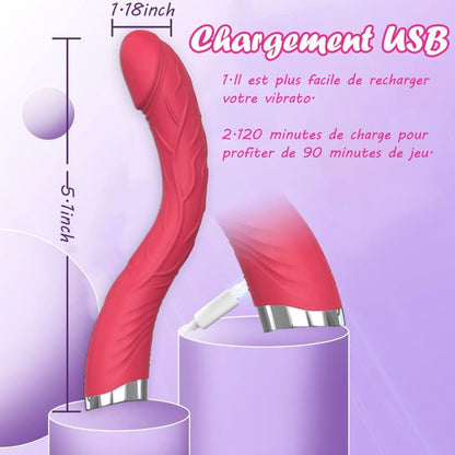 Waterproof Vibration Massager - Red & Silicone - Ideal for Relaxation